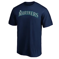 Men's  Navy Seattle Mariners Official Wordmark T-Shirt
