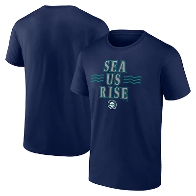 Men's Navy Seattle Mariners Sea Us Rise T-Shirt