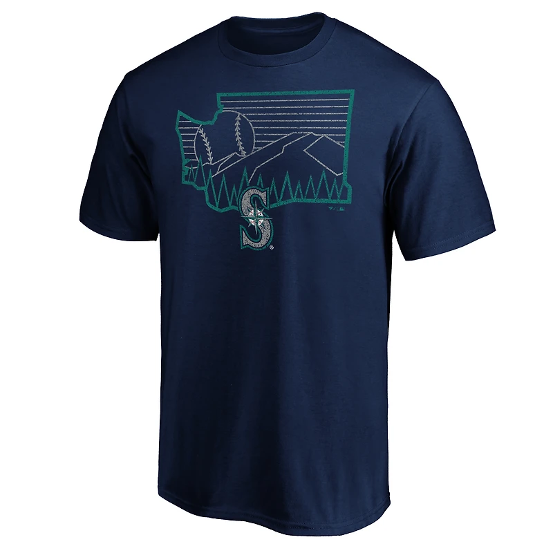 T-shirt bleu marine pour homme, équipe Adrenaline des Seattle Mariners