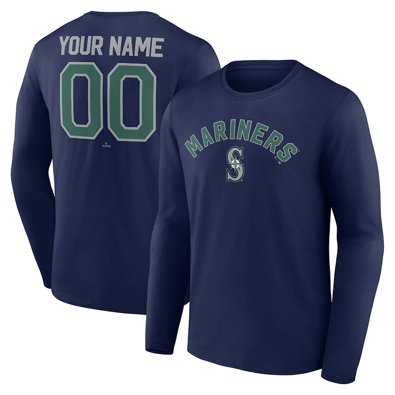 T-shirt à manches longues personnalisé bleu marine Seattle Mariners Winning Streak pour homme