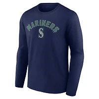 Men's Navy Seattle Mariners Winning Streak Custom Long Sleeve T-Shirt