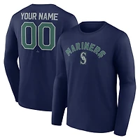 Men's Navy Seattle Mariners Winning Streak Custom Long Sleeve T-Shirt