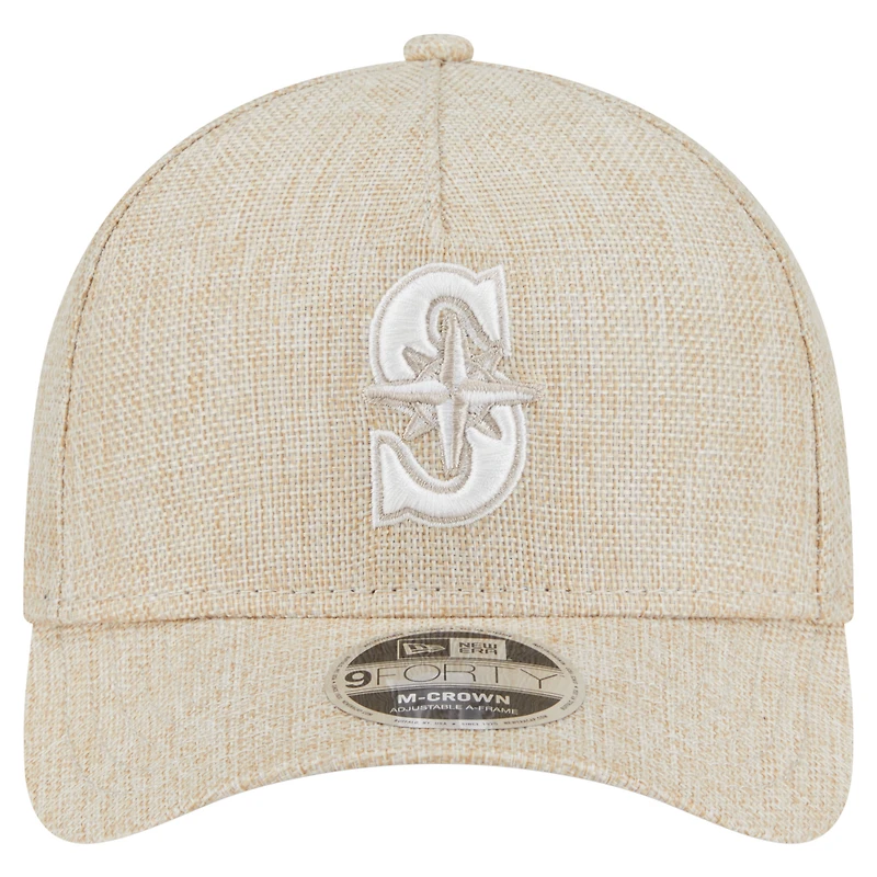 Casquette ajustable 9FORTY en coton tissé beige New Era pour homme, modèle M-Crown A-Frame, des Seattle Mariners