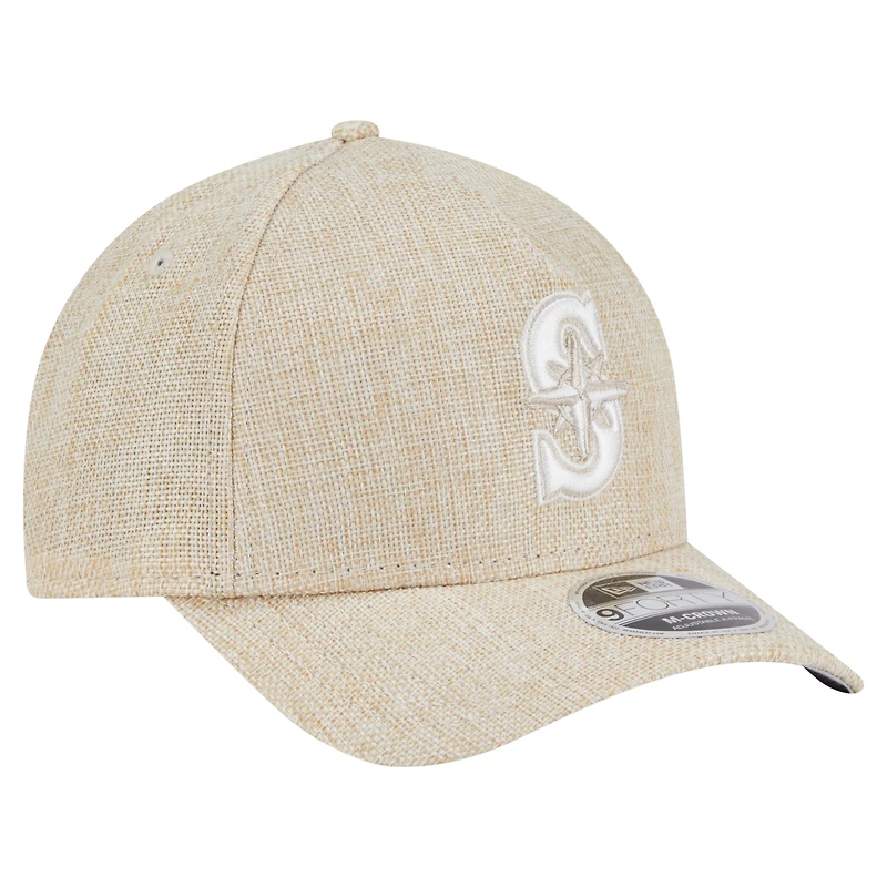 Casquette ajustable 9FORTY en coton tissé beige New Era pour homme, modèle M-Crown A-Frame, des Seattle Mariners