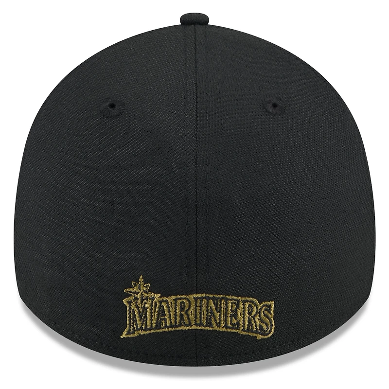 Men's New Era  Black Seattle Mariners 2024 Armed Forces Day 39THIRTY Flex Hat