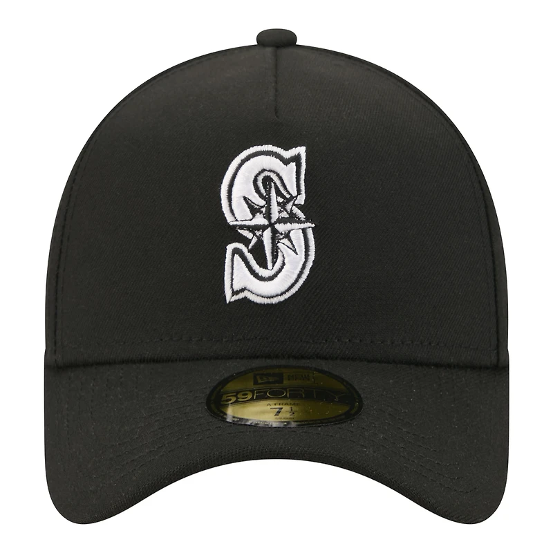 Casquette ajustée New Era 59FORTY noire Seattle Mariners pour homme