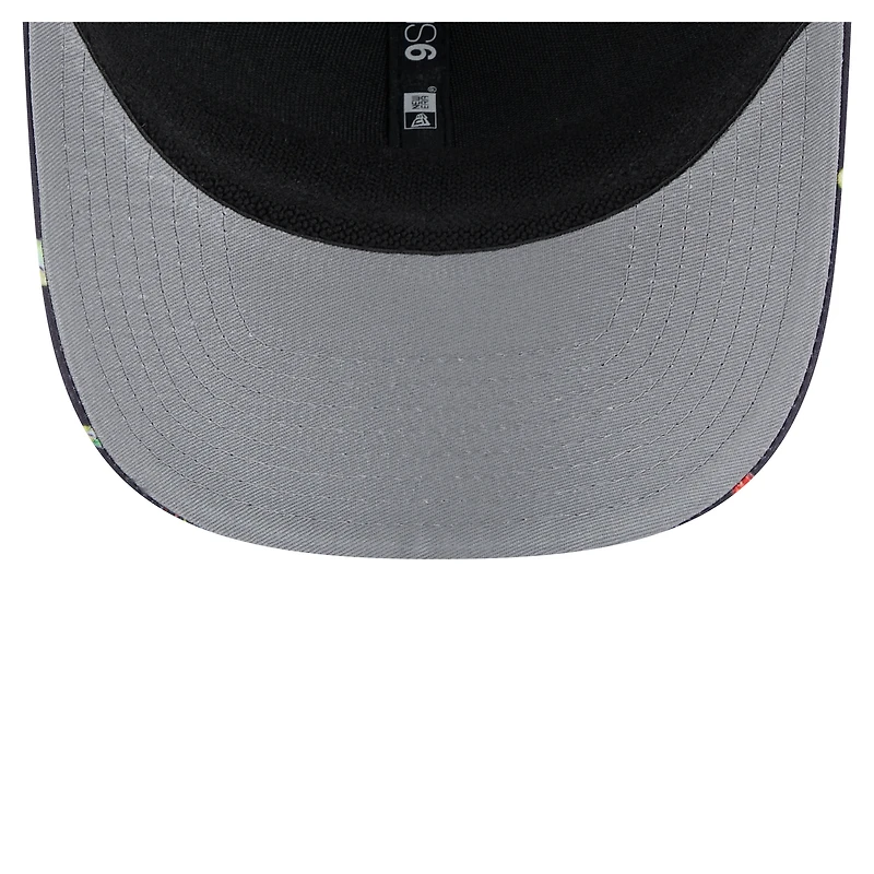 Men's New Era Black Seattle Mariners Adventure Drinks Pattern 9SEVENTY Stretch-Snap Hat