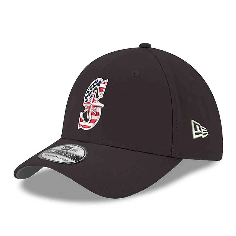 Men's New Era Black Seattle Mariners America 250 39THIRTY Flex Hat