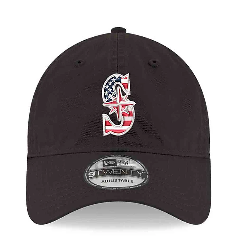 Men's New Era Black Seattle Mariners America 250 9TWENTY Adjustable Hat