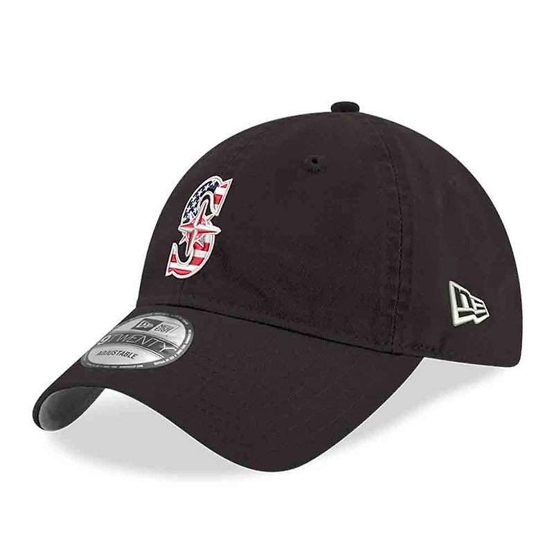 Casquette ajustable New Era noire Seattle Mariners America 250 9TWENTY pour homme