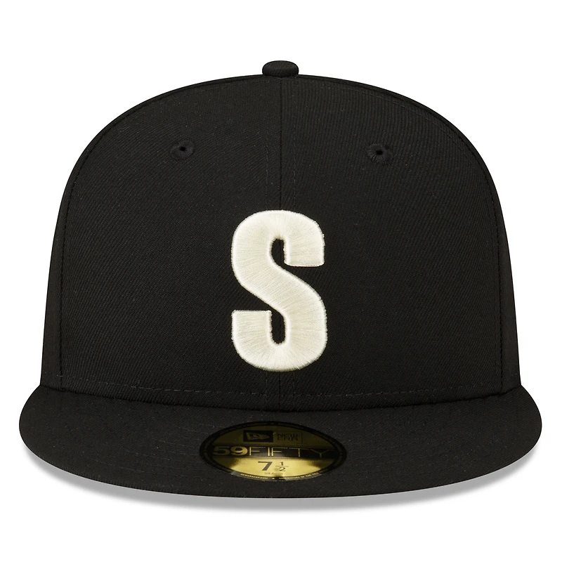 Casquette ajustée New Era noire Seattle Mariners Authentic Collection 59FIFTY pour homme