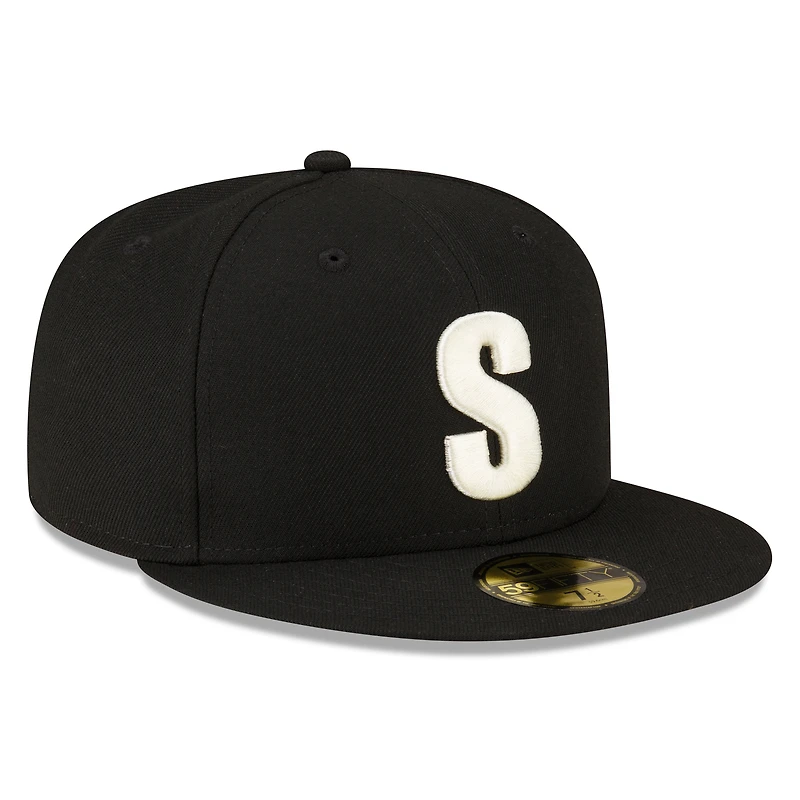 Casquette ajustée New Era noire Seattle Mariners Authentic Collection 59FIFTY pour homme