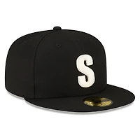 Casquette ajustée New Era noire Seattle Mariners Authentic Collection 59FIFTY pour homme
