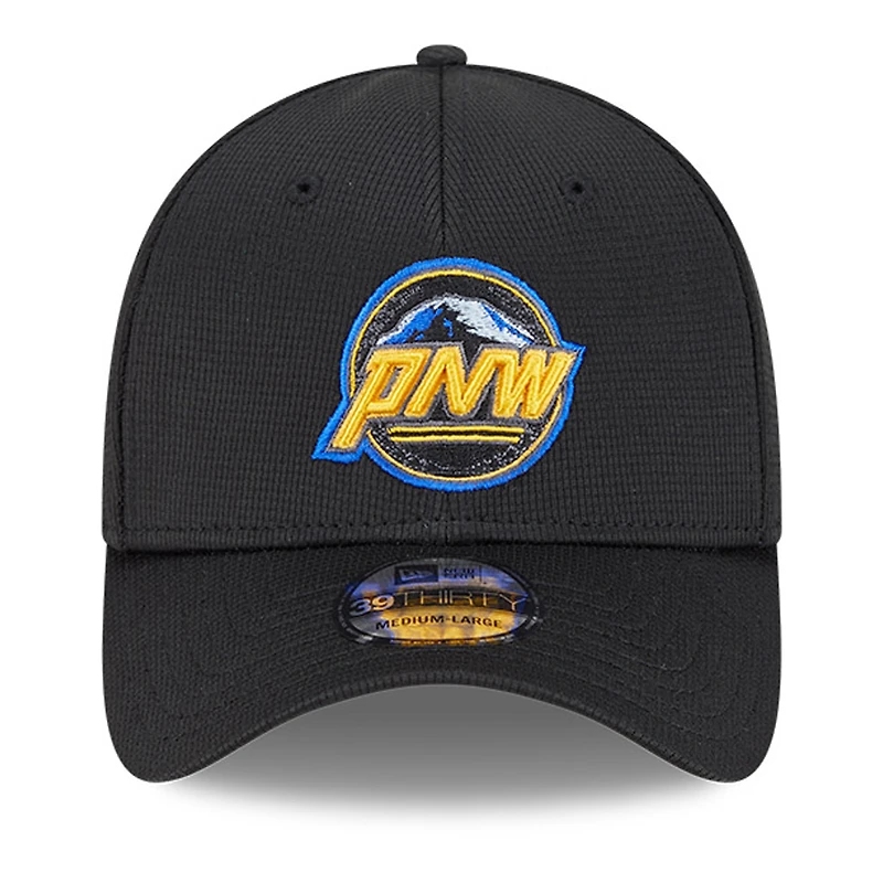 Casquette d'entraînement au bâton City Connect 39THIRTY Flex noire New Era pour homme des Seattle Mariners