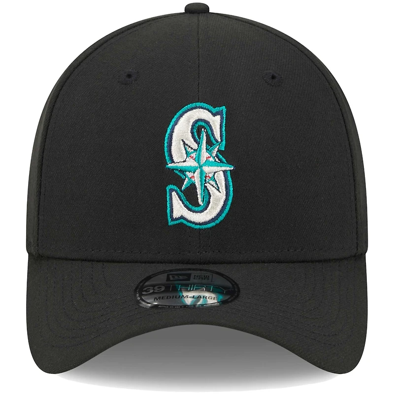 Casquette Flex 39THIRTY noire avec logo Seattle Mariners New Era pour homme