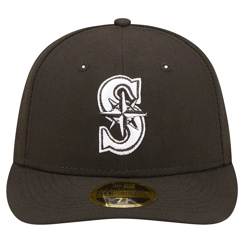 Men's New Era Black Seattle Mariners Low Profile 59FIFTY Fitted Hat