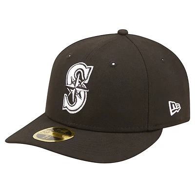 Men's New Era Black Seattle Mariners Low Profile 59FIFTY Fitted Hat