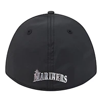 Casquette New Era noire Seattle Mariners métallisée 39THIRTY M-Crown Flex pour homme