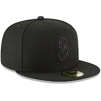Casquette ajustée New Era 59FIFTY Basic pour homme, logo principal des Mariners de Seattle, noire