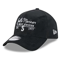 Casquette ajustable New Era 9FORTY A-Frame noire Seattle Mariners pour homme