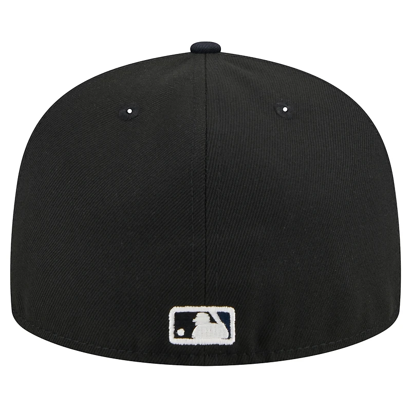 Men's New Era Black Seattle Mariners Shadow Stitch 59FIFTY Fitted Hat