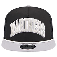 Men's New Era Black Seattle Mariners Throwback Meshback Golfer Hat