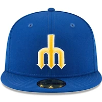 Men's New Era Blue Seattle Mariners Cooperstown Collection Wool 59FIFTY Fitted Hat