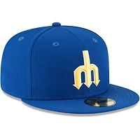Casquette ajustée 59FIFTY en laine bleue de la collection Cooperstown des Mariners Seattle New Era pour homme