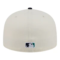 Men's New Era  Cream/Navy Seattle Mariners Bullpen Cart 59FIFTY Fitted Hat