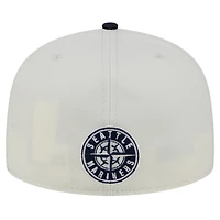 Casquette ajustée New Era crème/bleu marine Seattle Mariners Lonestar 59FIFTY pour hommes