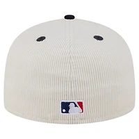 Men's New Era Cream/Navy Seattle Mariners Two-Tone Corduroy 59FIFTY Fitted Hat