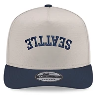 Men's New Era  Cream/Navy Seattle Mariners Upside Down City Name A-Frame 9FIFTY Snapback Hat