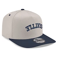 Men's New Era  Cream/Navy Seattle Mariners Upside Down City Name A-Frame 9FIFTY Snapback Hat