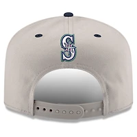 Men's New Era  Cream/Navy Seattle Mariners Upside Down City Name A-Frame 9FIFTY Snapback Hat