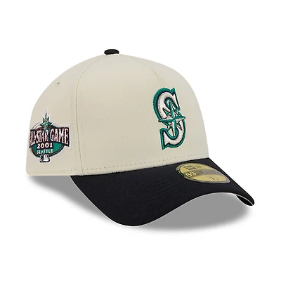 Casquette ajustée New Era crème Seattle Mariners Chrome A-Frame 59FORTY pour homme