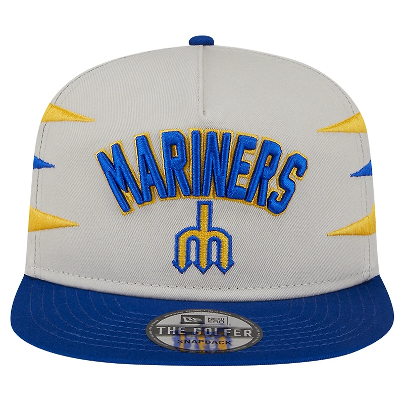 Casquette Snapback Iron Golfer des Seattle Mariners de New Era pour homme, couleur crème