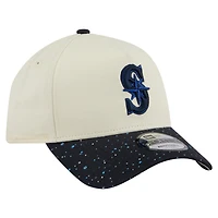Men's New Era  Cream Seattle Mariners Speckle A-Frame 9FORTY Adjustable Hat