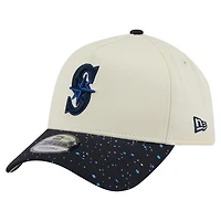 Men's New Era  Cream Seattle Mariners Speckle A-Frame 9FORTY Adjustable Hat