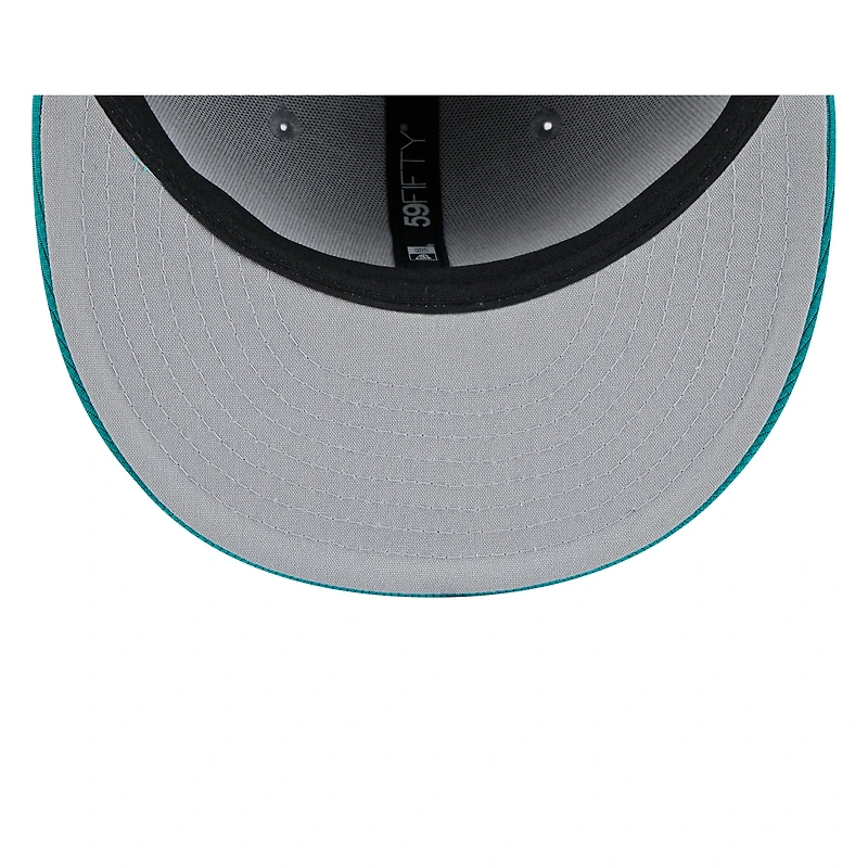 Men's New Era  Gray/Aqua Seattle Mariners 2025 Batting Practice 59FIFTY Fitted Hat