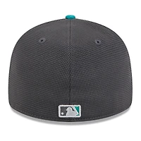 Men's New Era  Gray/Aqua Seattle Mariners 2025 Batting Practice Low Profile 59FIFTY Fitted Hat