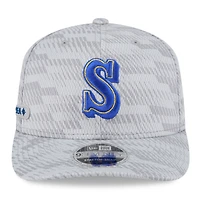 Men's New Era Gray Seattle Mariners 2025 MLB Clubhouse 9SEVENTY Stretch-Snap Hat