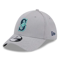 Casquette flexible Active Pivot 39THIRTY des Seattle Mariners New Era pour hommes, grise
