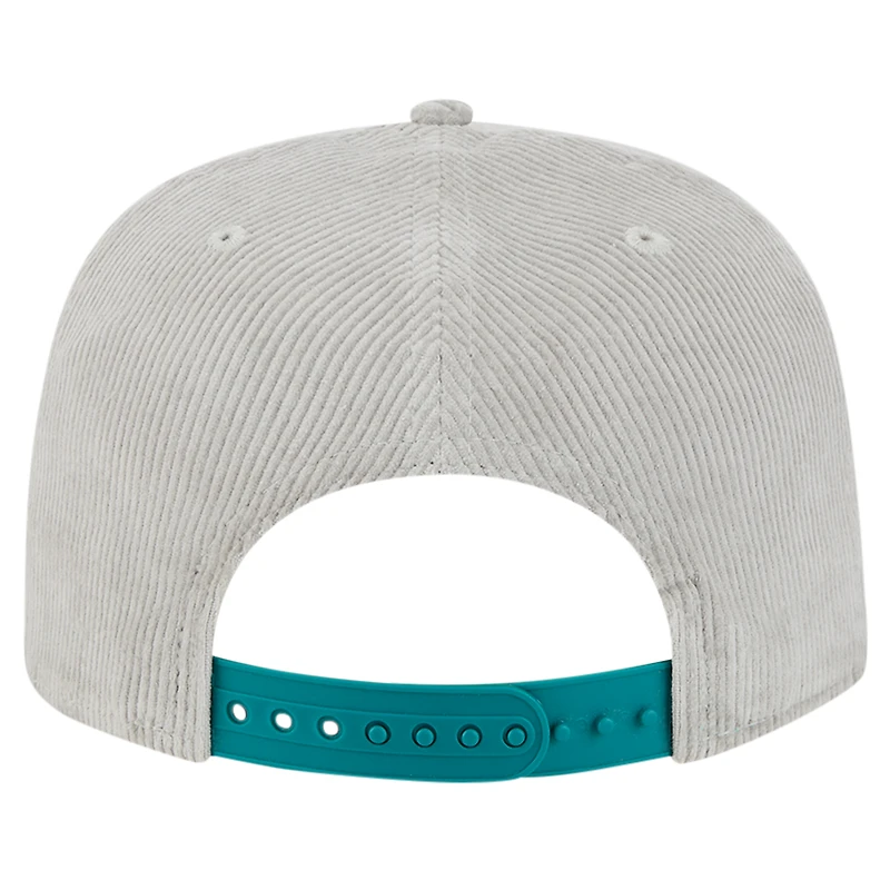 Casquette de golf à visière snapback en velours côtelé gris Seattle Mariners de New Era pour homme