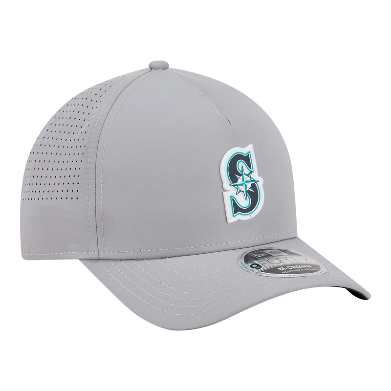 Casquette ajustable New Era grise Seattle Mariners Micro Logo 9FORTY M-Crown A-Frame pour homme