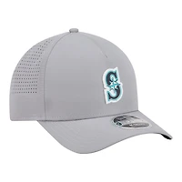 Casquette ajustable New Era grise Seattle Mariners Micro Logo 9FORTY M-Crown A-Frame pour homme