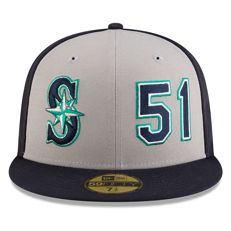 Men's New Era Ichiro Suzuki Navy/Gray Seattle Mariners 2025 Baseball Hall of Fame 59FIFTY Fitted Hat