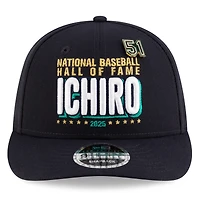 Casquette snapback 9FIFTY à profil bas New Era Ichiro Suzuki bleu marine des Seattle Mariners 2025, Temple de la renommée du baseball