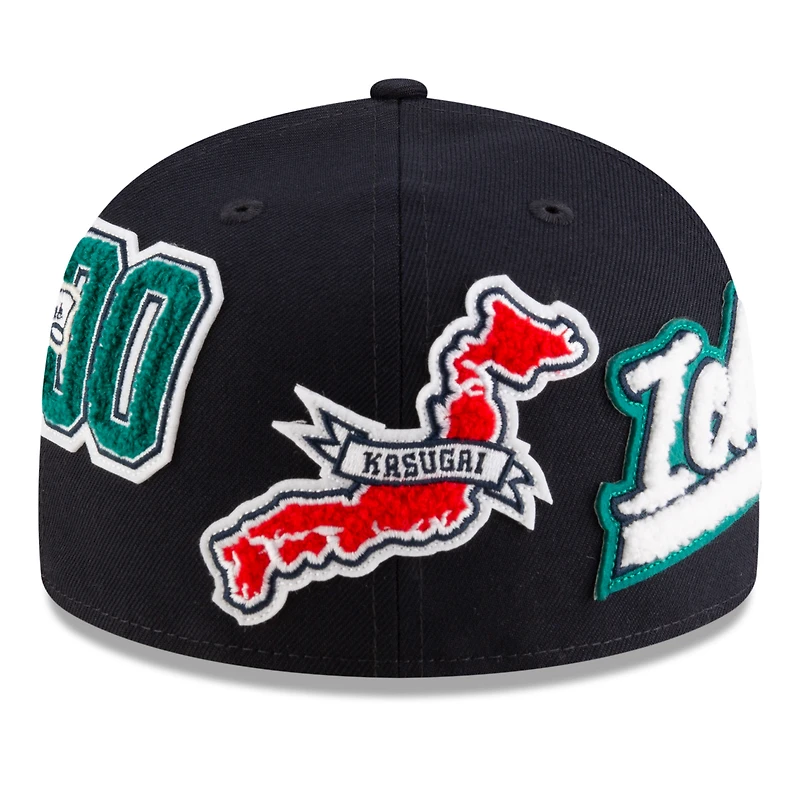 Men's  New Era Ichiro Suzuki Navy Seattle Mariners 2025 Baseball Hall of Fame Patched 59FIFTY Fitted Hat
