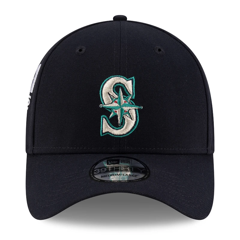 Men's  New Era Ichiro Suzuki Navy Seattle Mariners 2025 Baseball Hall of Fame Side Patch 39THIRTY Flex Hat