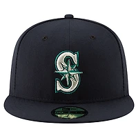 Men's New Era Ichiro Suzuki Navy Seattle Mariners Number Retirement 59FIFTY Fitted Hat